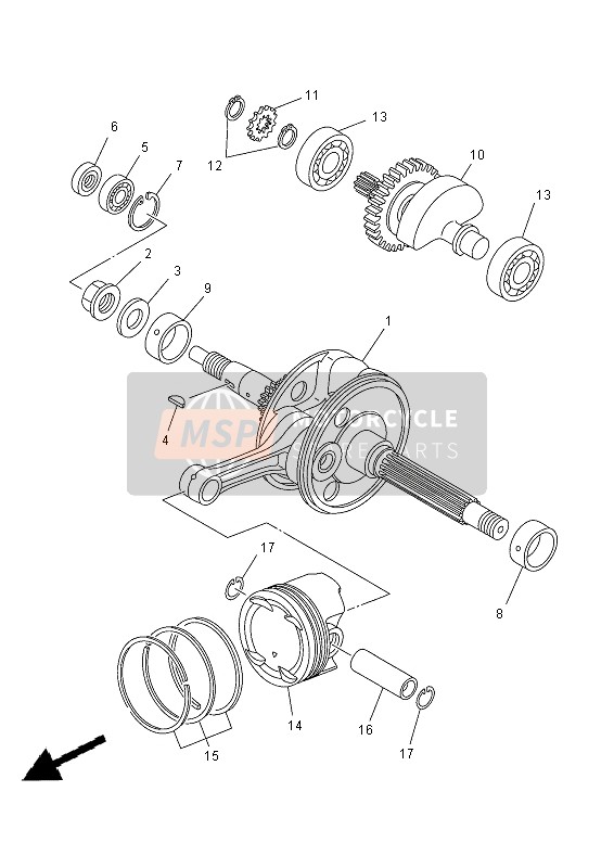 Yamaha YP400R 2014 Crankshaft & Piston for a 2014 Yamaha YP400R